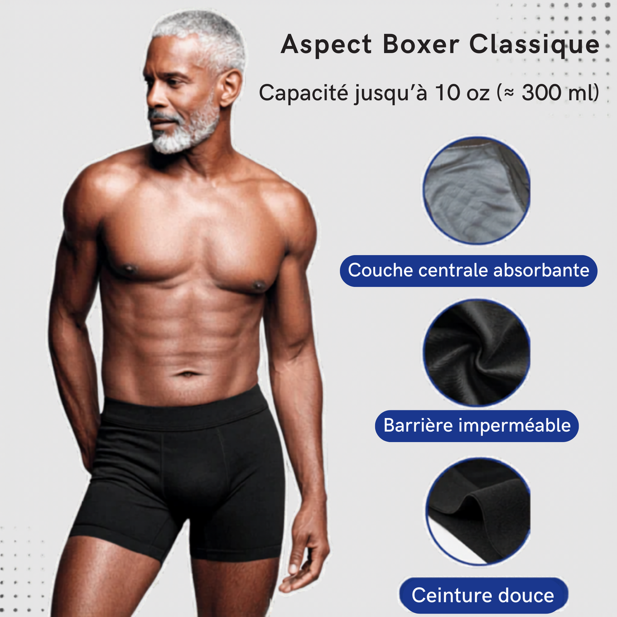 Boxers anti-fuites ultra absorbants pour hommes